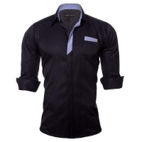 Chemise Homme Elegance Fashion Slim Fit Bleu Marine